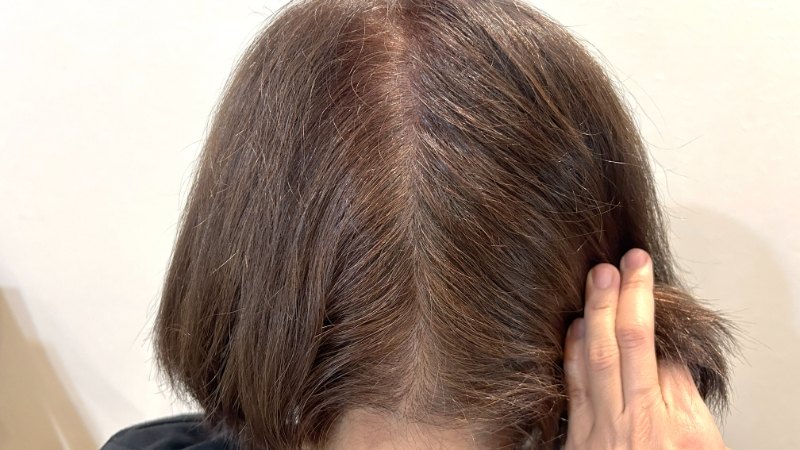 バランローズkuro（黒・クロ）クリームシャンプーを白髪モデルで染毛効果を検証後