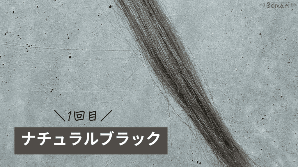 リシリアフレルカラーシャンプーのナチュラルブラックの染毛効果検証・1回目