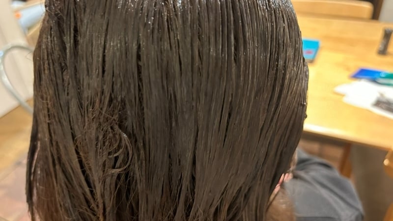 白髪染めカラートリートメントのよく染まる使い方：髪全体に馴染ませる
