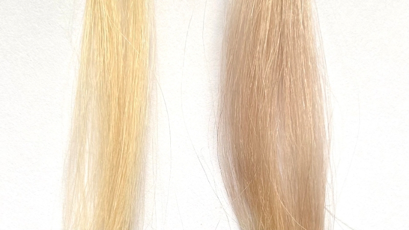 ビューティーラボクリーミーカプチーノの毛束比較画像