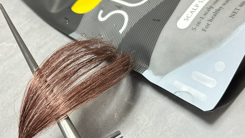 バランローズOYASUMIスカルプシャンプーを使用した後の毛束