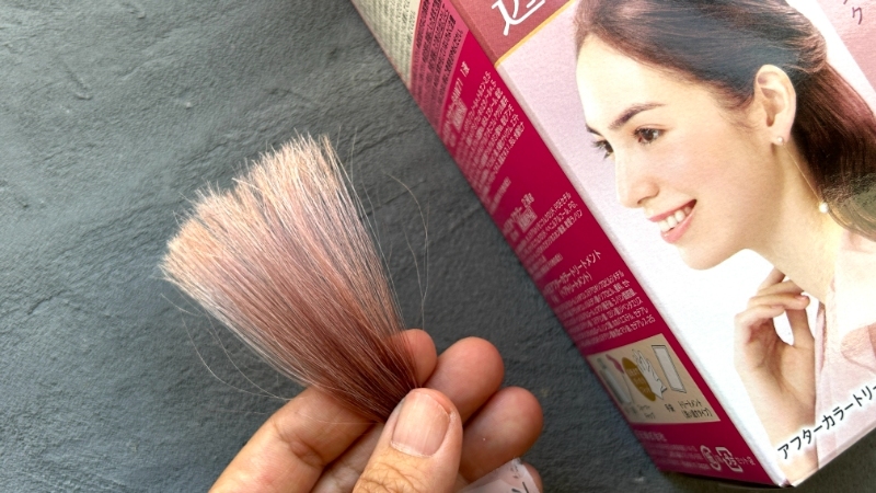 ブローネ泡カラー透明感シリーズモーブピンクの染毛効果検証