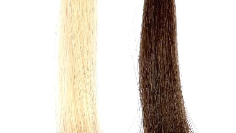 シエロデザイングカラーの毛束比較画像