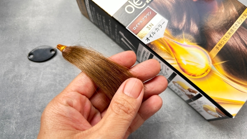 サイオス オレオクリーム（ロイヤルブラウン）の染毛効果検証