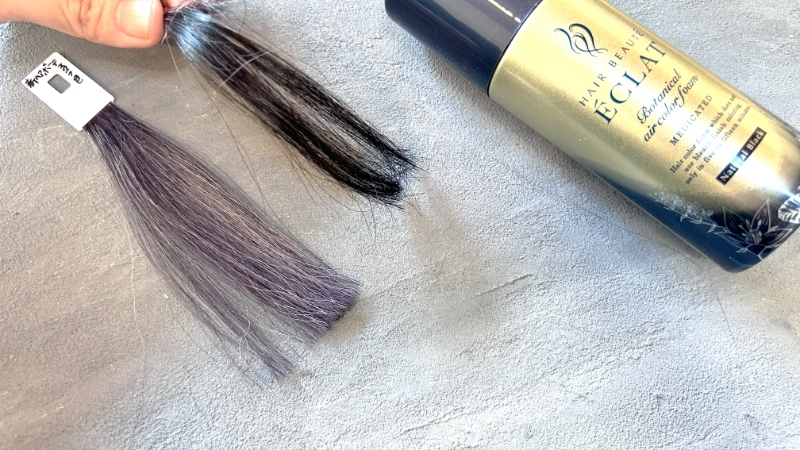 ヘアボーテエクラボタニカルエアカラーフォームexの染毛効果を検証した毛束