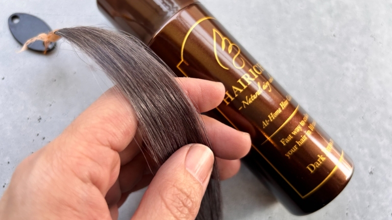 ヘアリシェナチュラルエアリーカラーダークブラウンの染毛効果検証