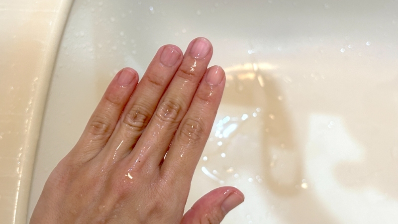 Jjimjil（ジムジル）カラーシャンプーを使用後に洗い流した手