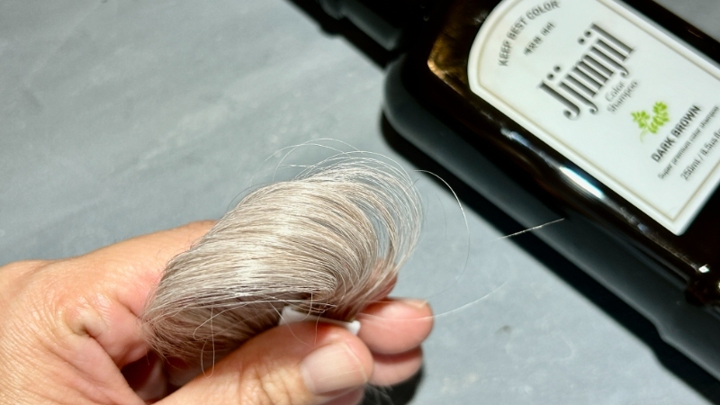 Jjimjil（ジムジル）カラーシャンプーの染毛効果を検証した毛束