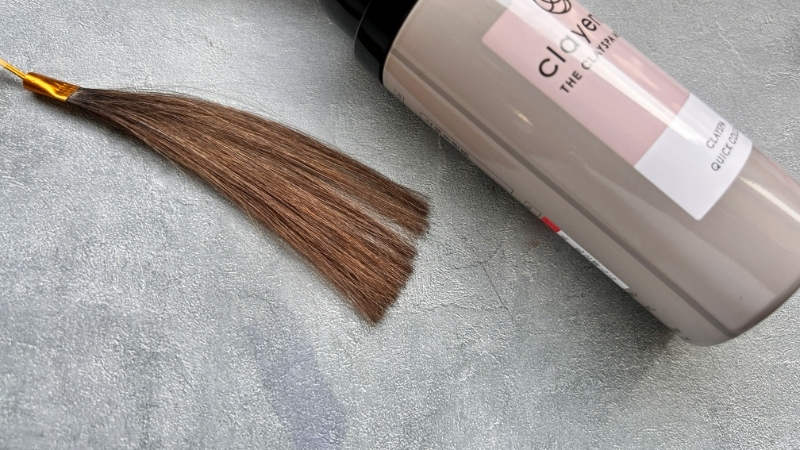 クレイエンスクレイスパクイックカラーのパッケージと染毛効果を検証した毛束