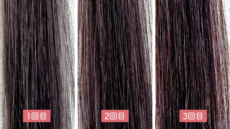 KAMIKA（カミカ）白髪染めカラートリートメントの染毛効果を検証した毛束