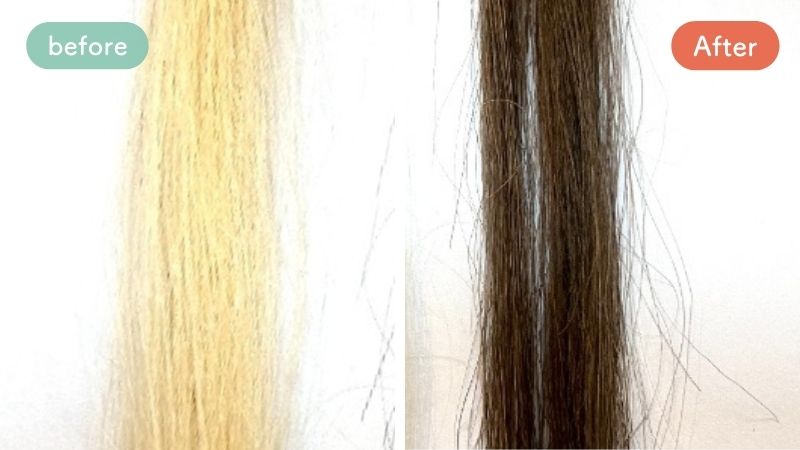 クローシアリッチクリームシャンプーの染毛効果を白髪100％の毛束で検証した結果