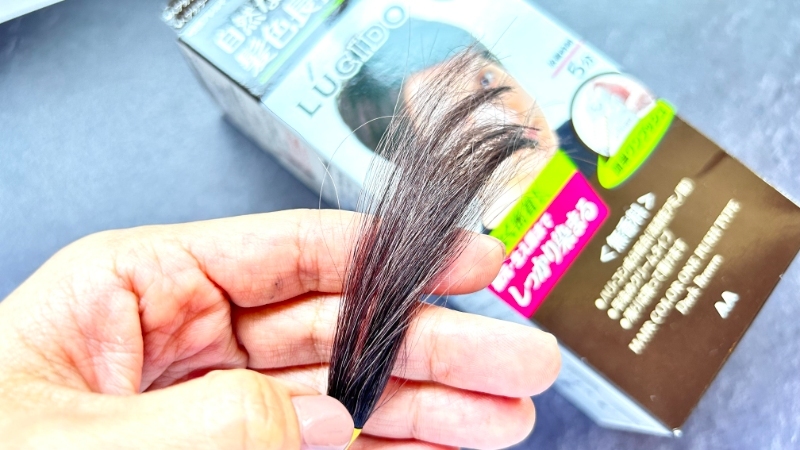 LUCIDO(ルシード) ワンプッシュケアカラーを毛束で染毛効果検証