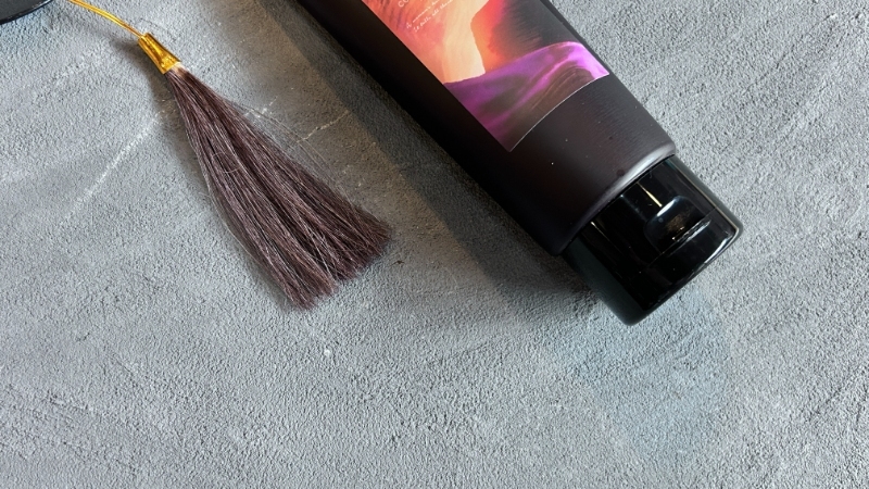 HANAオーガニックカラーコンディショナーアッシュブラウンの染毛効果を検証した毛束